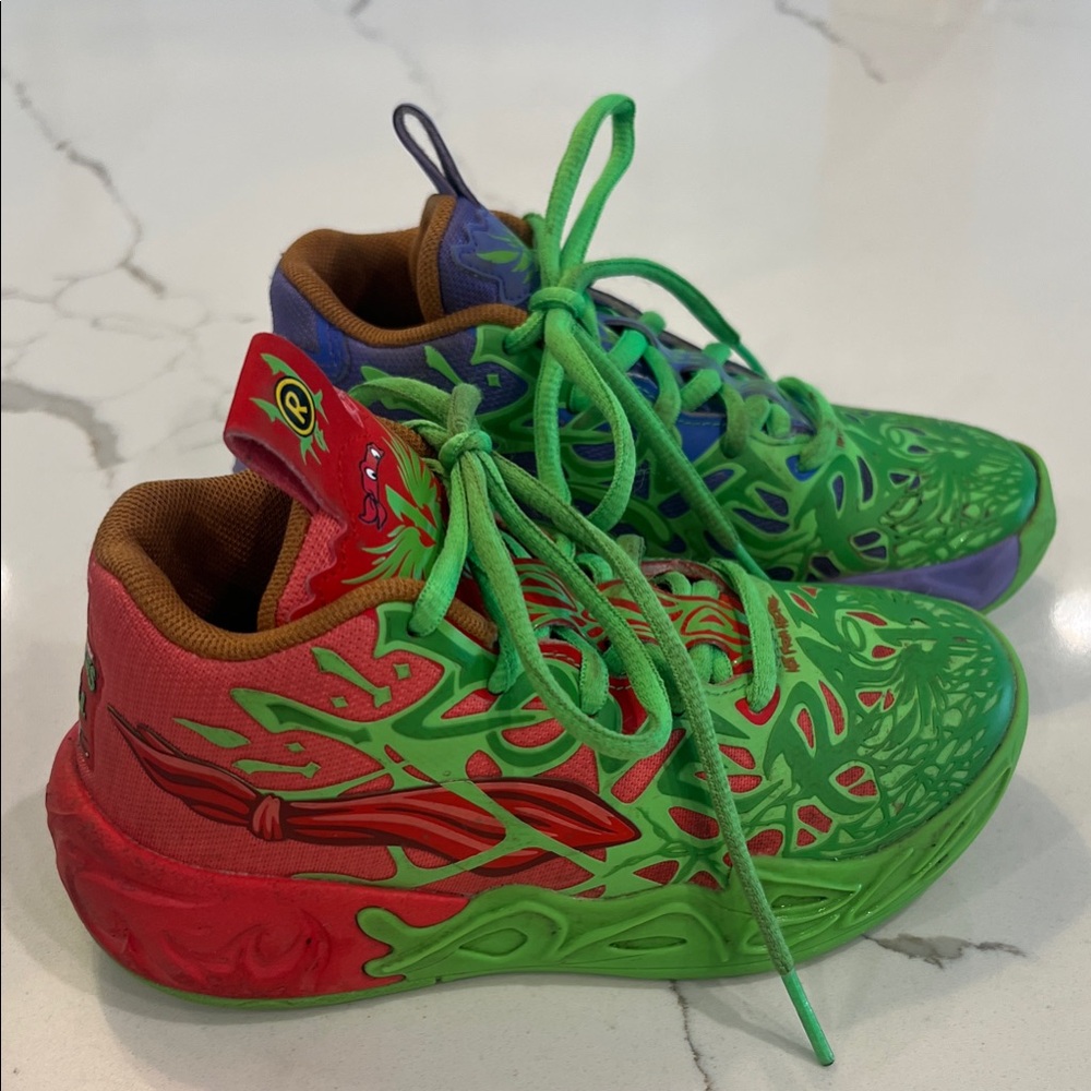 Puma Kids Sneakers in Green, Red, and Purple